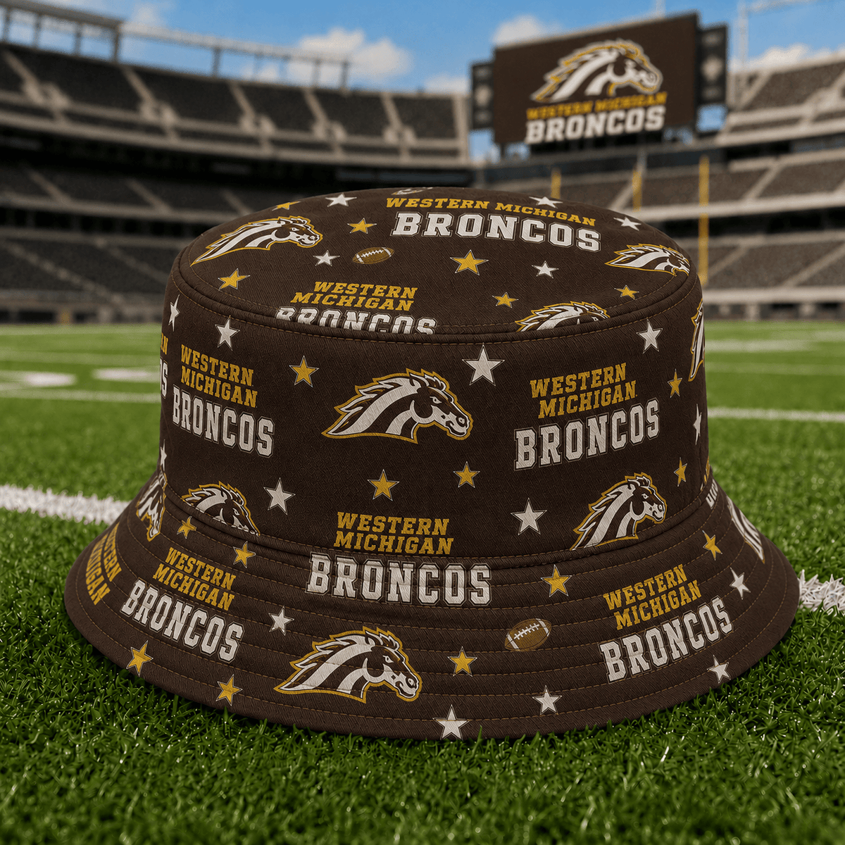 Western Michigan Broncos PLNCAAYAP01 NCAA Personalized Bucket Hat