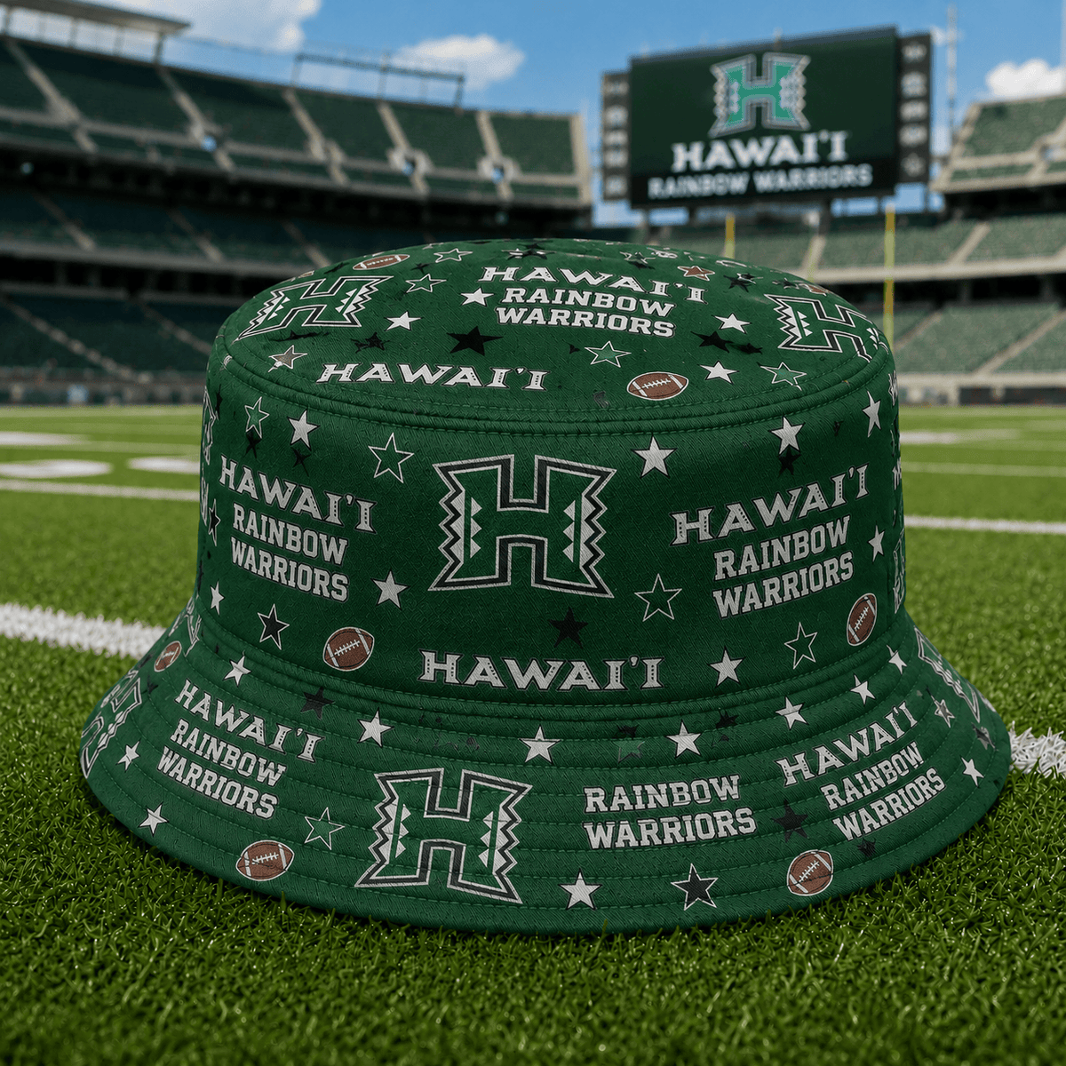 Hawaiʻi Rainbow Warriors PLNCAAYAP01 NCAA Personalized Bucket Hat