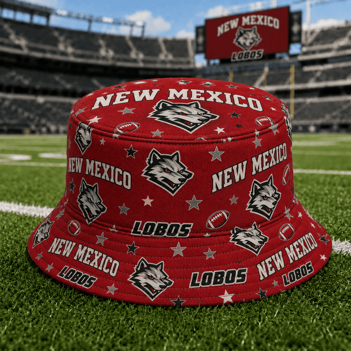 New Mexico Lobos PLNCAAYAP01 NCAA Personalized Bucket Hat