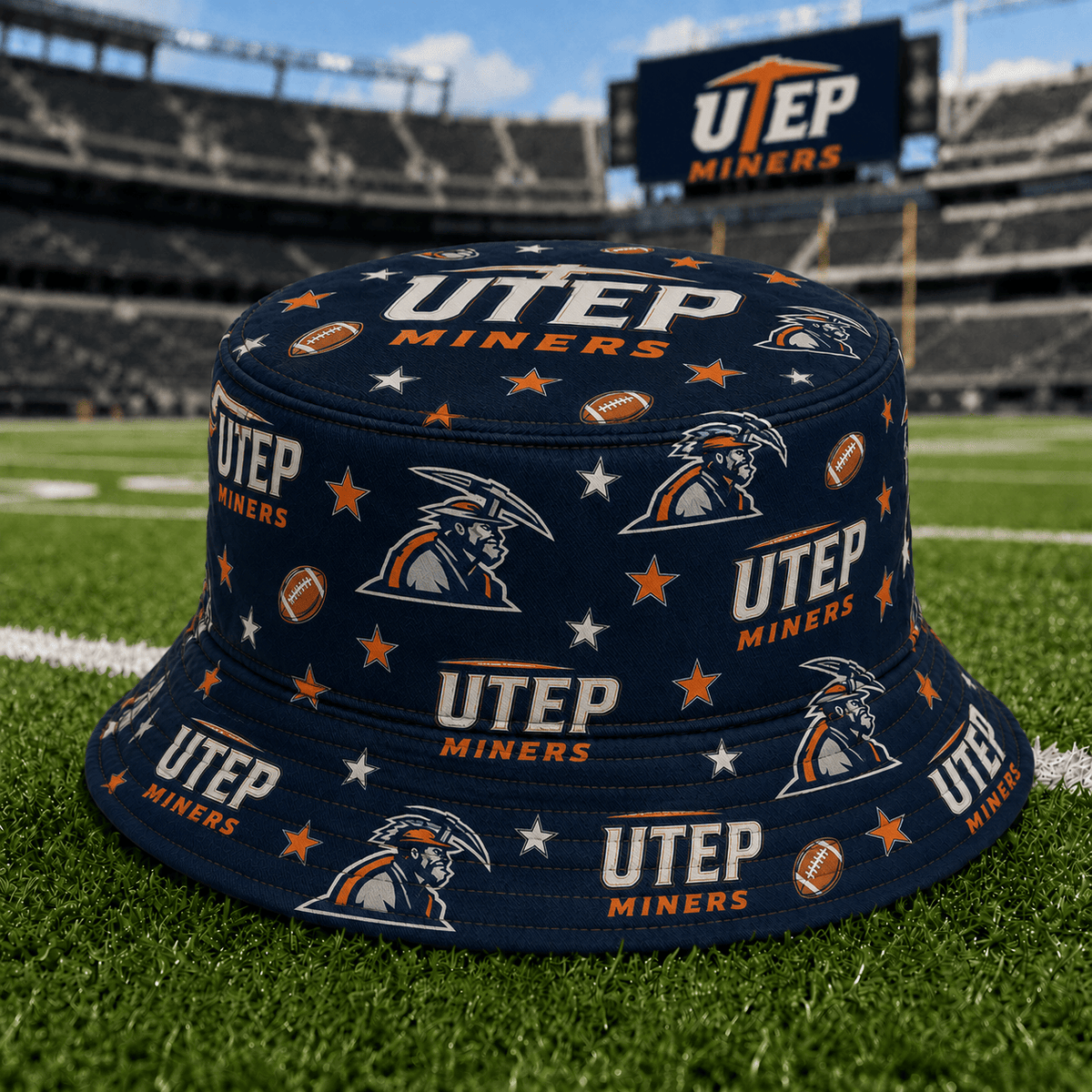 UTEP Miners PLNCAAYAP01 NCAA Personalized Bucket Hat