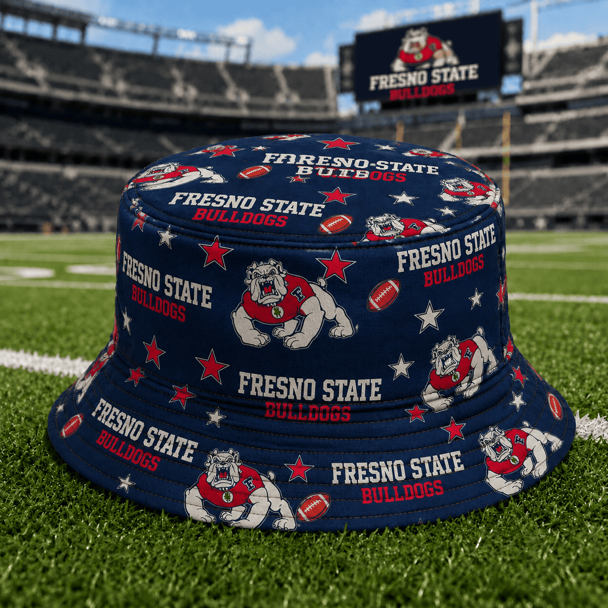 Fresno State Bulldogs PLNCAAYAP01 NCAA Personalized Bucket Hat