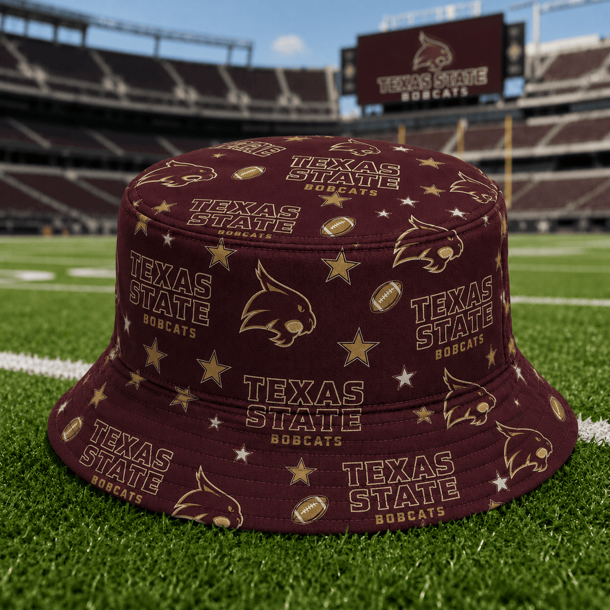 Texas State Bobcats PLNCAAYAP01 NCAA Personalized Bucket Hat