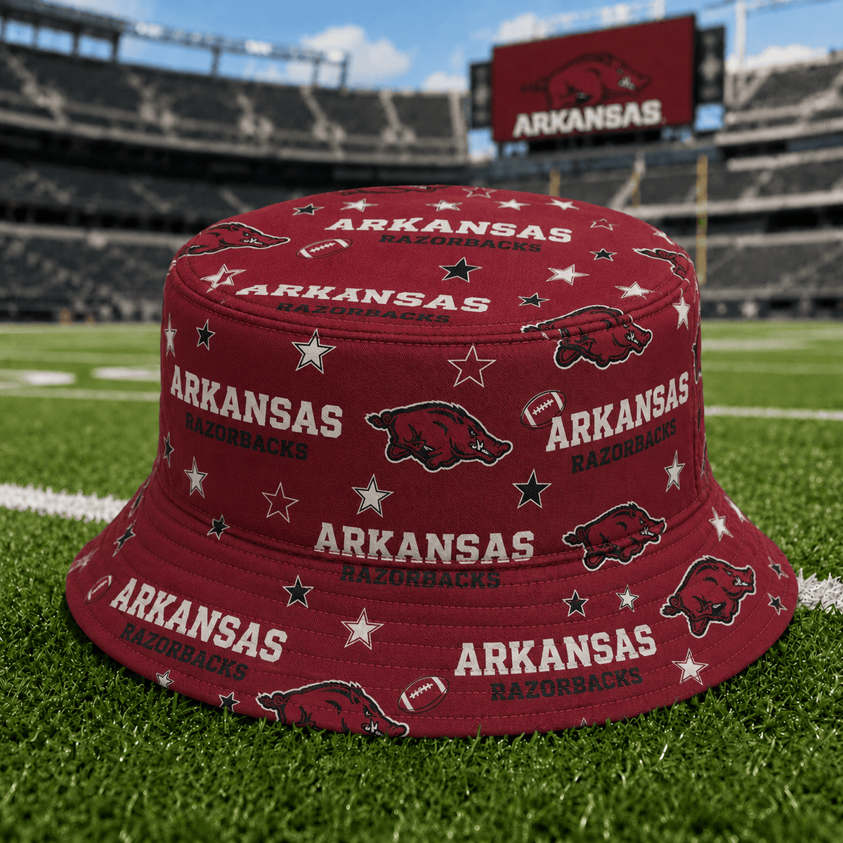 Arkansas Razorbacks PLNCAAYAP01 NCAA Personalized Bucket Hat