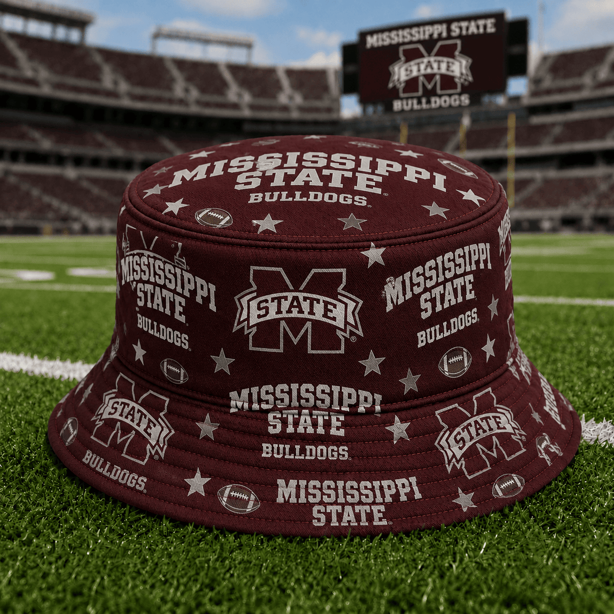 Mississippi State Bulldogs PLNCAAYAP01 NCAA Personalized Bucket Hat