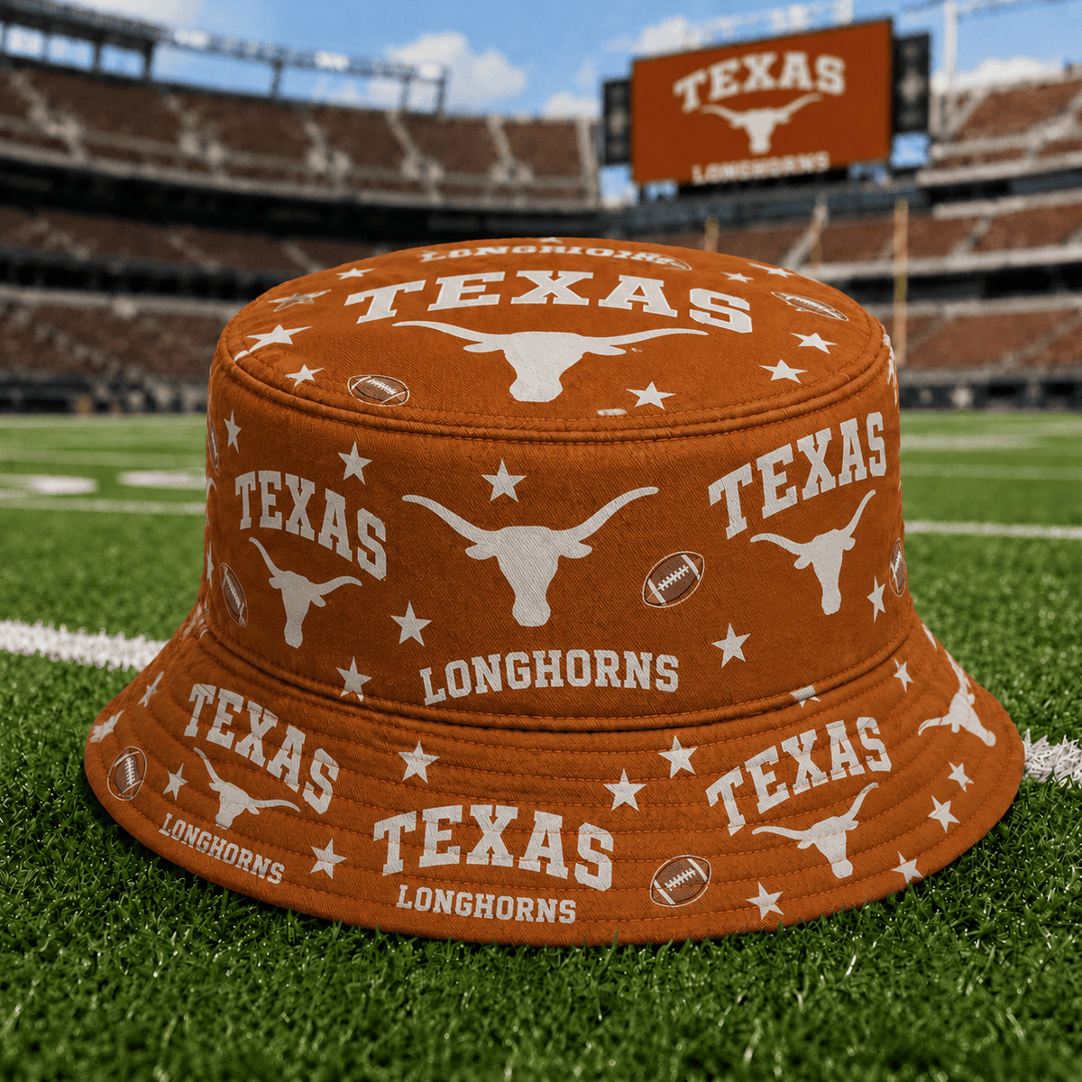 Texas Longhorns PLNCAAYAP01 NCAA Personalized Bucket Hat