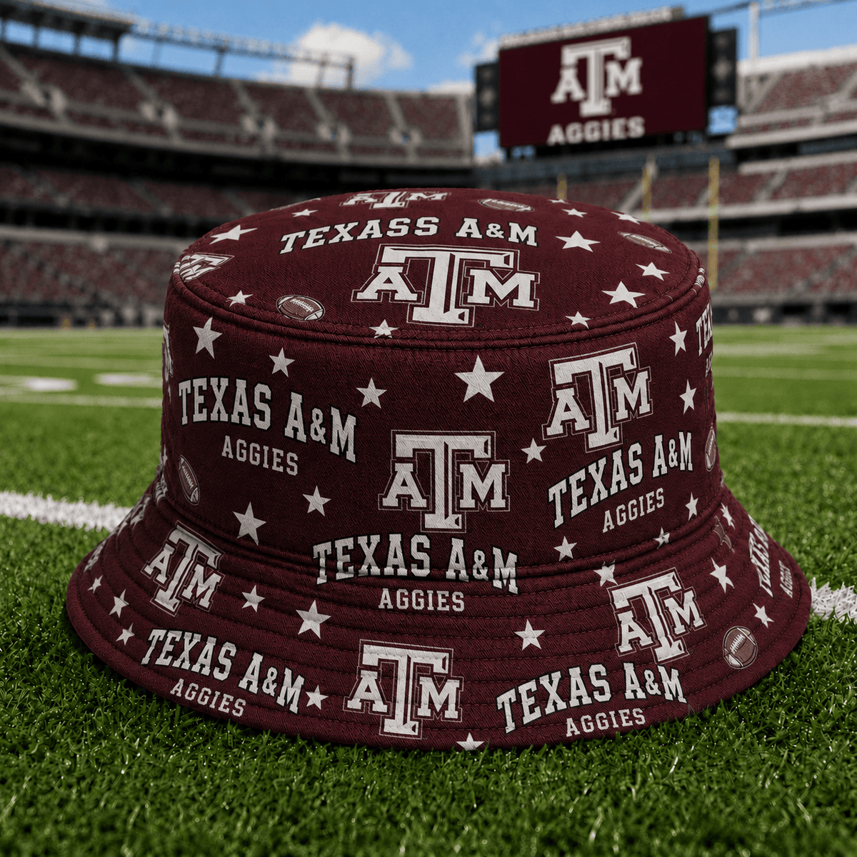 Texas A&M Aggies PLNCAAYAP01 NCAA Personalized Bucket Hat