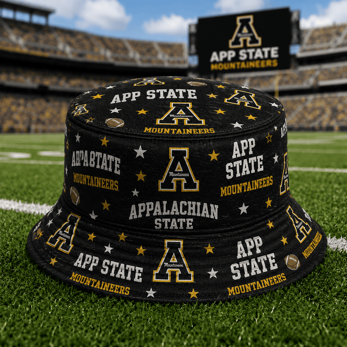 Appalachian State Mountaineers PLNCAAYAP01 NCAA Personalized Bucket Hat