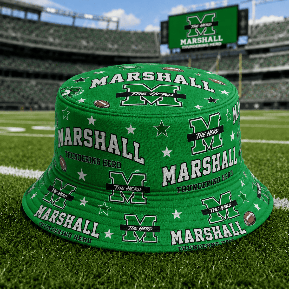 Marshall Thundering Herd PLNCAAYAP01 NCAA Personalized Bucket Hat
