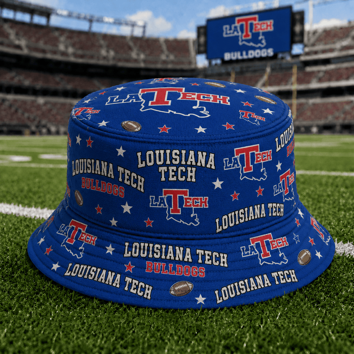 Louisiana Tech Bulldogs PLNCAAYAP01 NCAA Personalized Bucket Hat