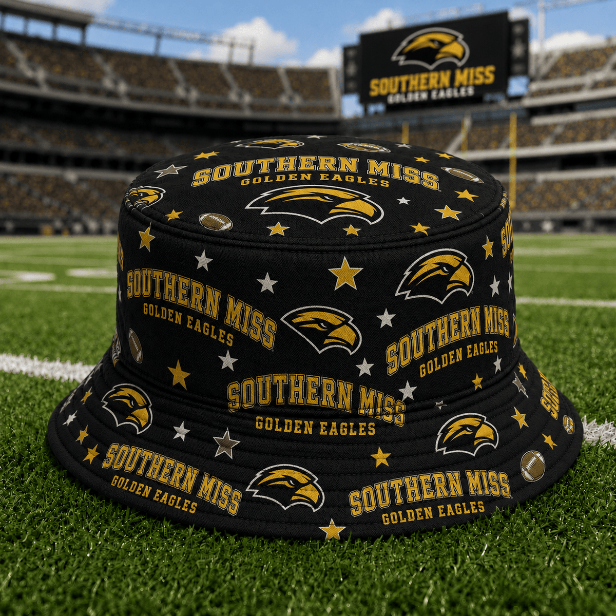 Southern Miss Golden Eagles PLNCAAYAP01 NCAA Personalized Bucket Hat
