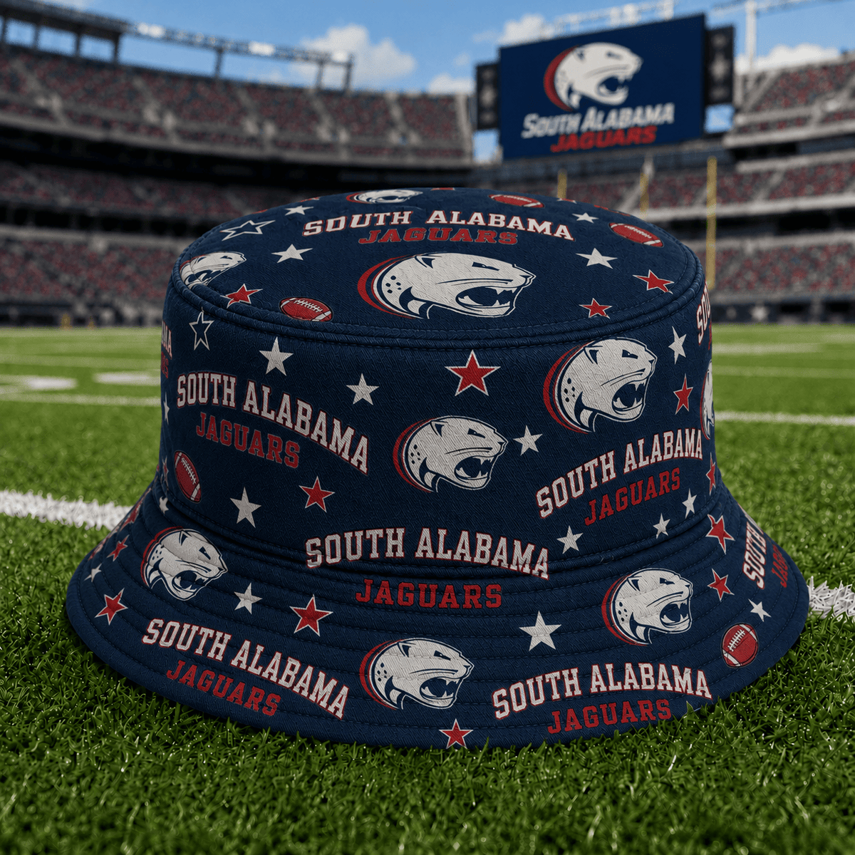 South Alabama Jaguars PLNCAAYAP01 NCAA Personalized Bucket Hat