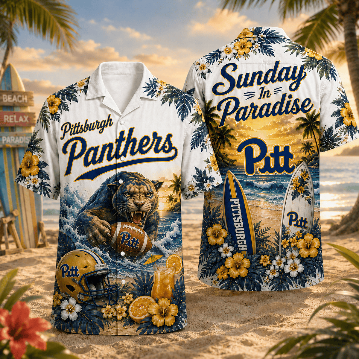 Pittsburgh Panthers PLNCAACY01 NCAA Personalized Hawaiian Shirt