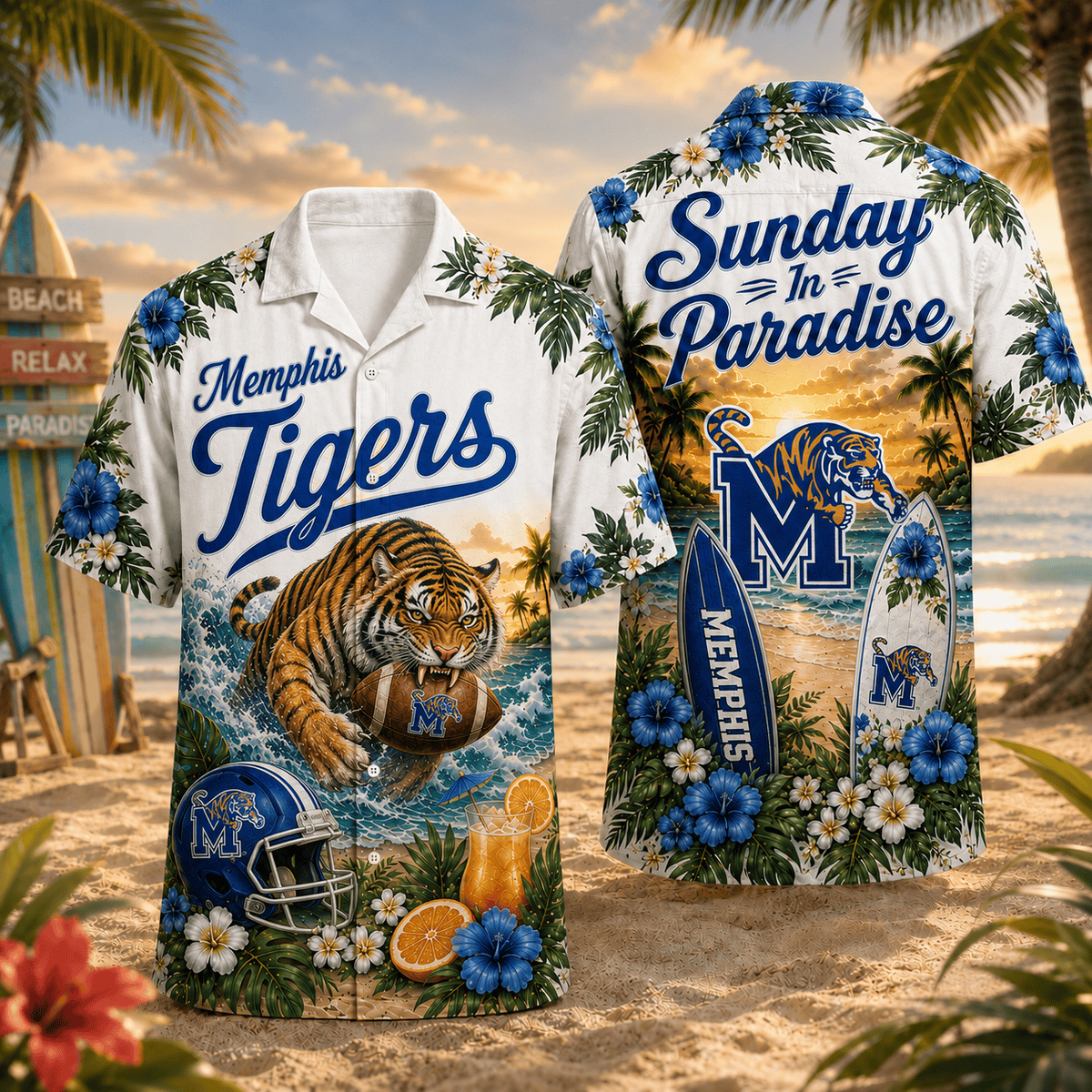Memphis Tigers PLNCAACY01 NCAA Personalized Hawaiian Shirt