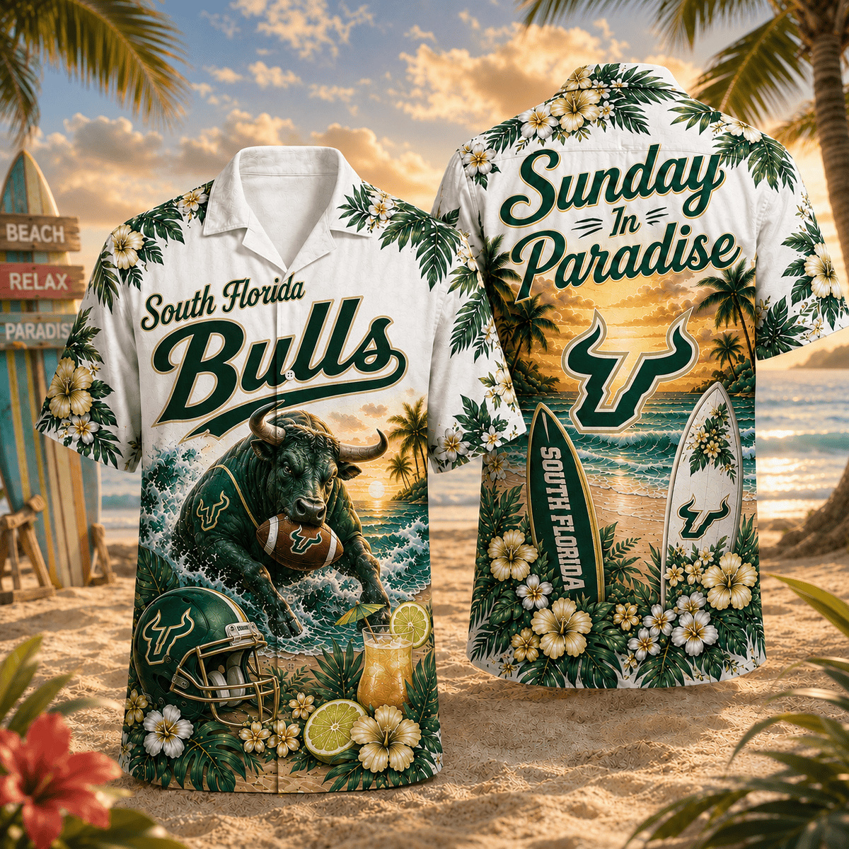 South Florida Bulls PLNCAACY01 NCAA Personalized Hawaiian Shirt