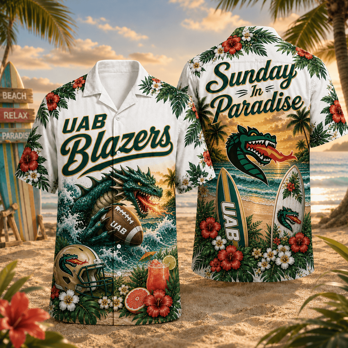 UAB Blazers PLNCAACY01 NCAA Personalized Hawaiian Shirt