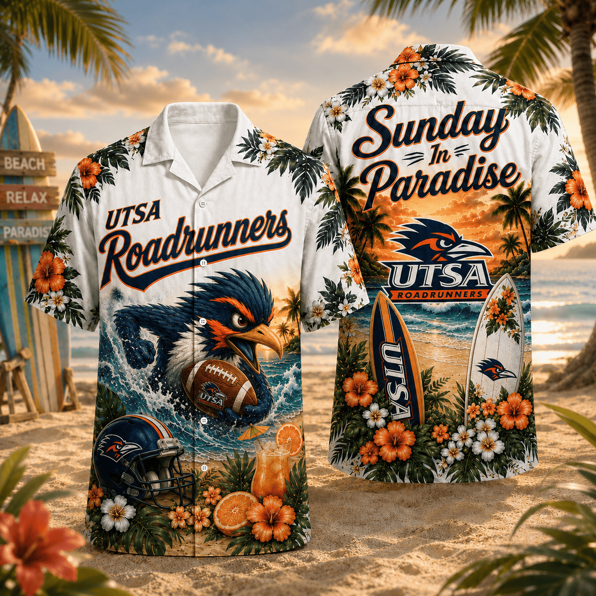 UTSA Roadrunners PLNCAACY01 NCAA Personalized Hawaiian Shirt