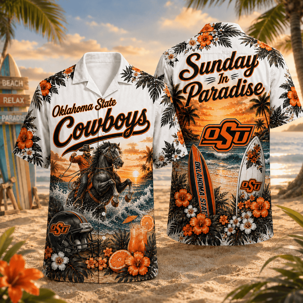 Oklahoma State Cowboys PLNCAACY01 NCAA Personalized Hawaiian Shirt