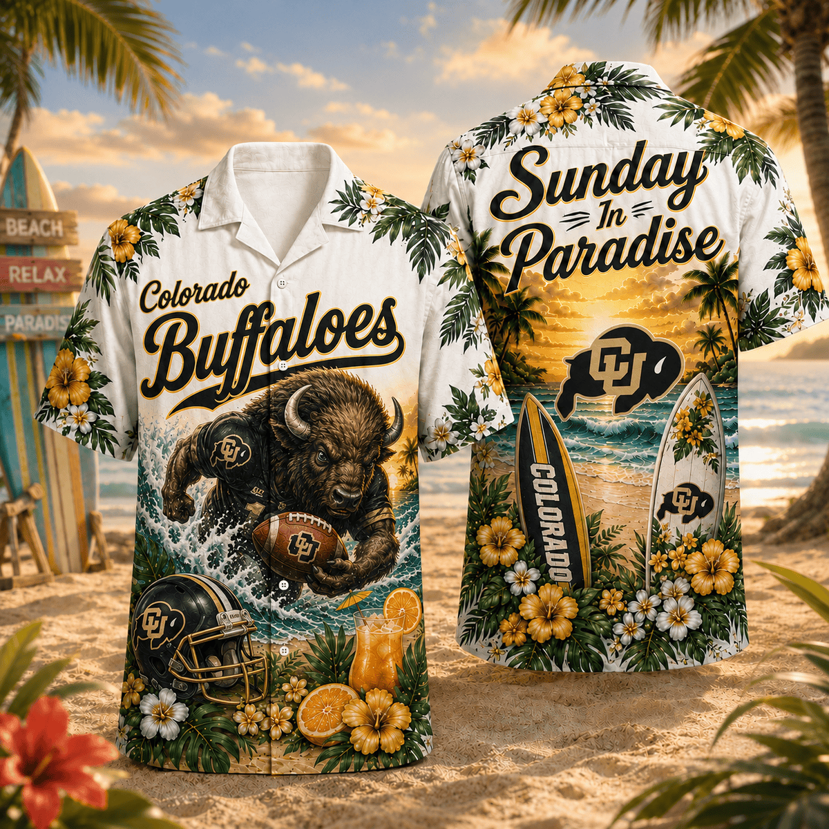 Colorado Buffaloes PLNCAACY01 NCAA Personalized Hawaiian Shirt