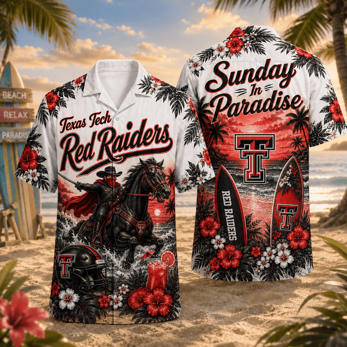 Texas Tech Red Raiders PLNCAACY01 NCAA Personalized Hawaiian Shirt