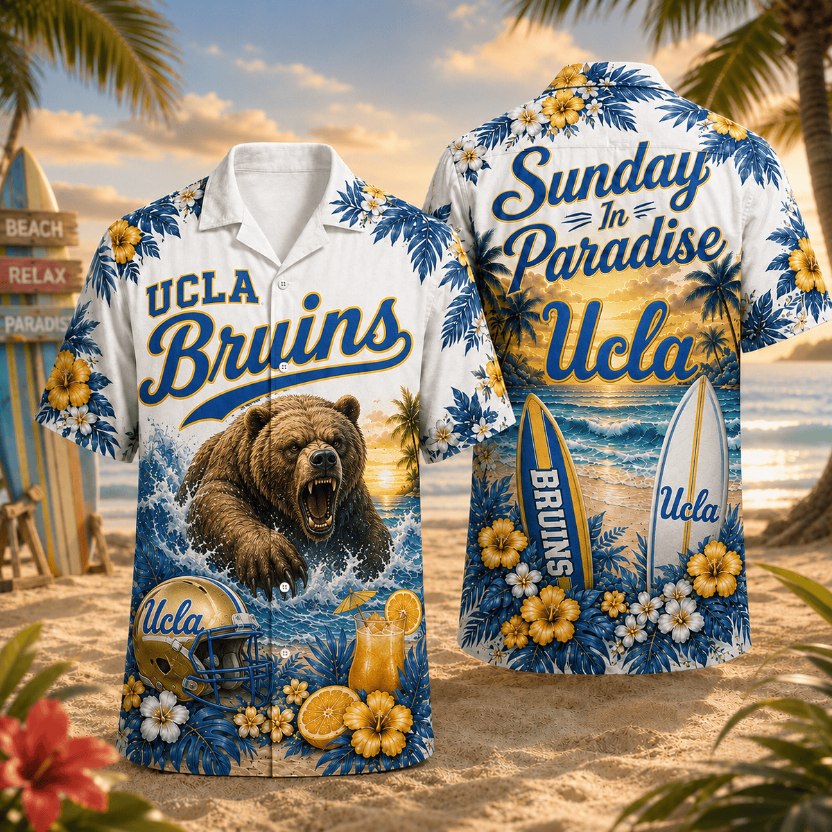 UCLA Bruins PLNCAACY01 NCAA Personalized Hawaiian Shirt