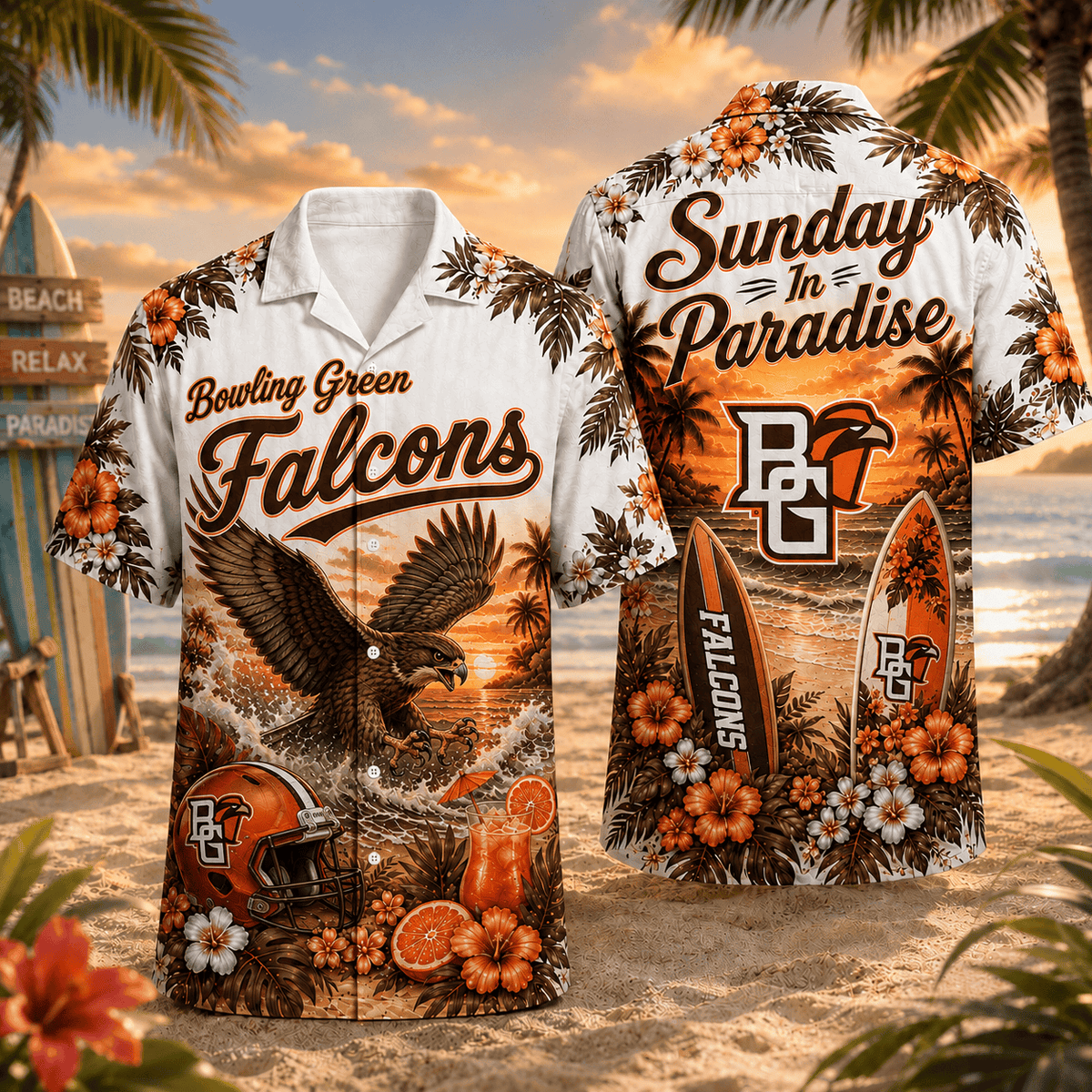 Bowling Green Falcons PLNCAACY01 NCAA Personalized Hawaiian Shirt