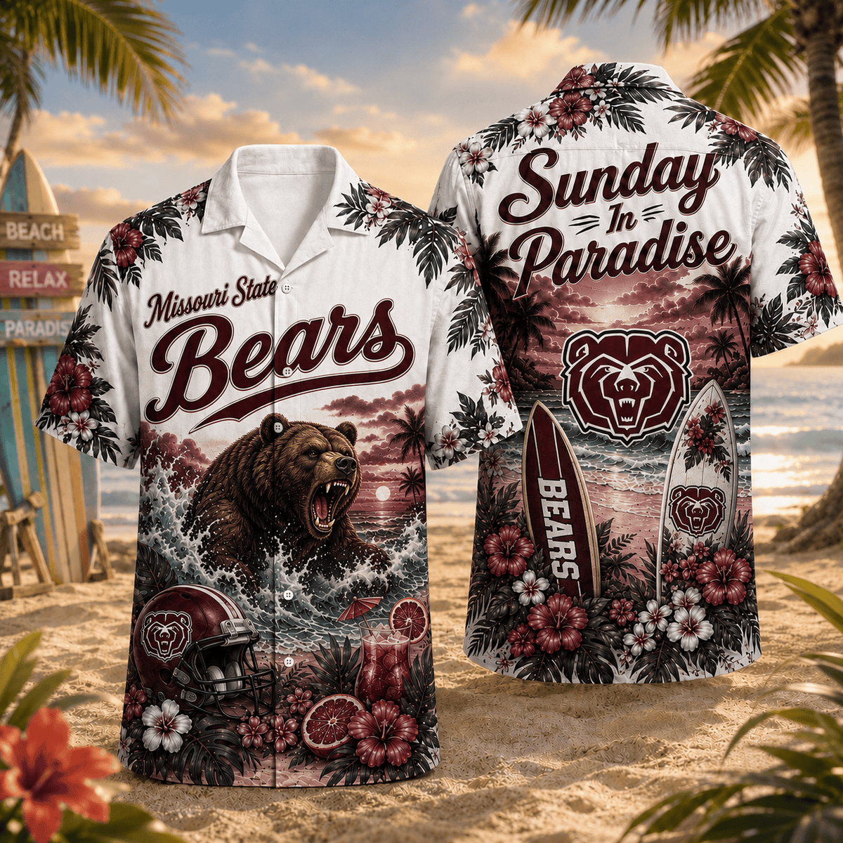 Missouri State Bears PLNCAACY01 NCAA Personalized Hawaiian Shirt