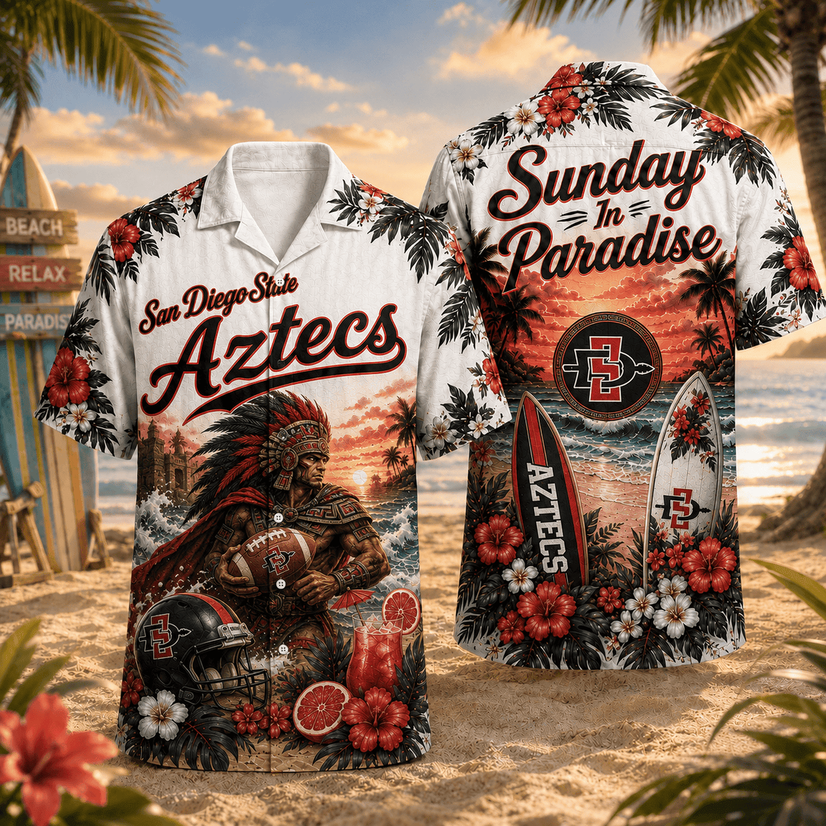 San Diego State Aztecs PLNCAACY01 NCAA Personalized Hawaiian Shirt