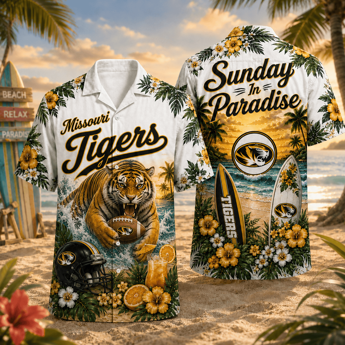 Missouri Tigers PLNCAACY01 NCAA Personalized Hawaiian Shirt