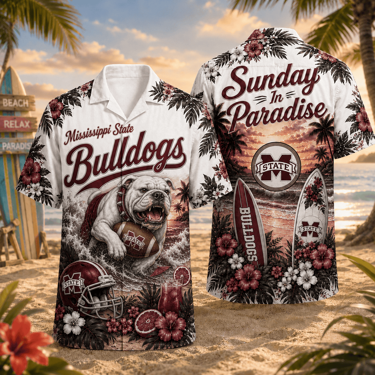 Mississippi State Bulldogs PLNCAACY01 NCAA Personalized Hawaiian Shirt