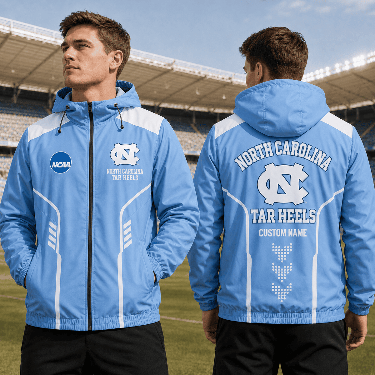 North Carolina Tar Heels TDNCAAWJ01 NCAA Personalized Outdoor Windbreaker Jacket