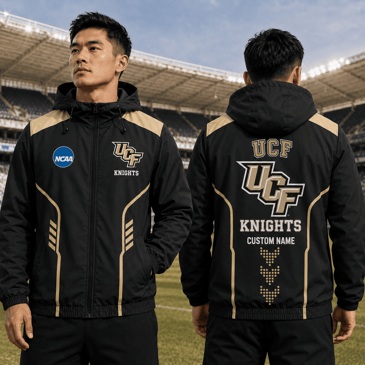 UCF Knights TDNCAAWJ01 NCAA Personalized Outdoor Windbreaker Jacket
