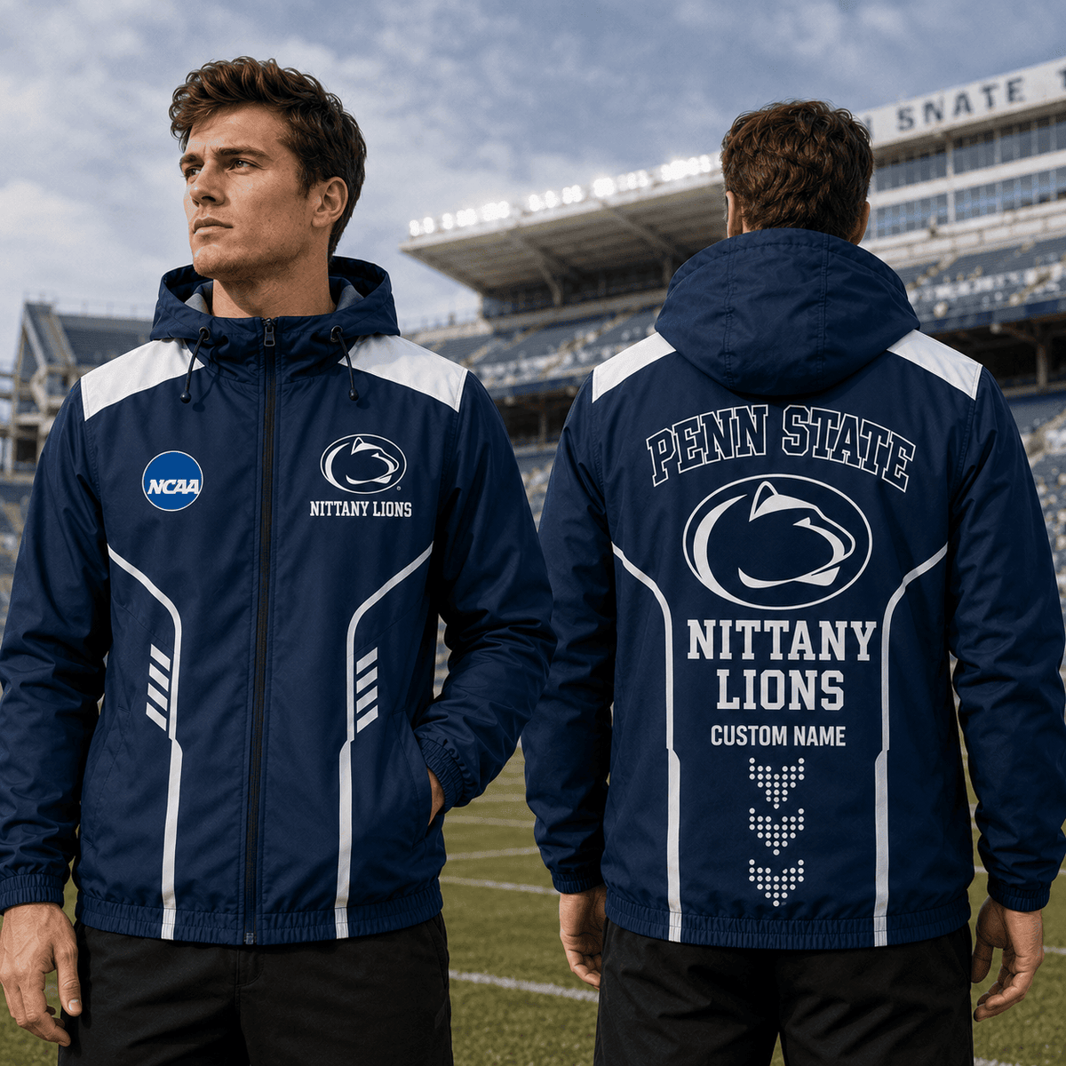 Penn State Nittany Lions TDNCAAWJ01 NCAA Personalized Outdoor Windbreaker Jacket
