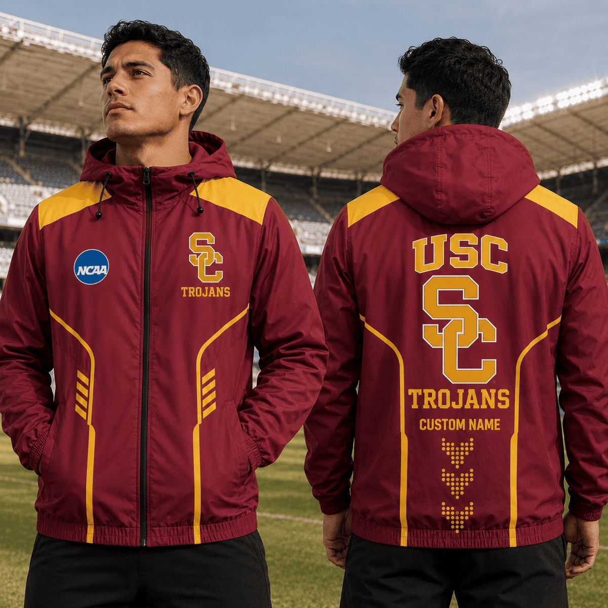 USC Trojans TDNCAAWJ01 NCAA Personalized Outdoor Windbreaker Jacket