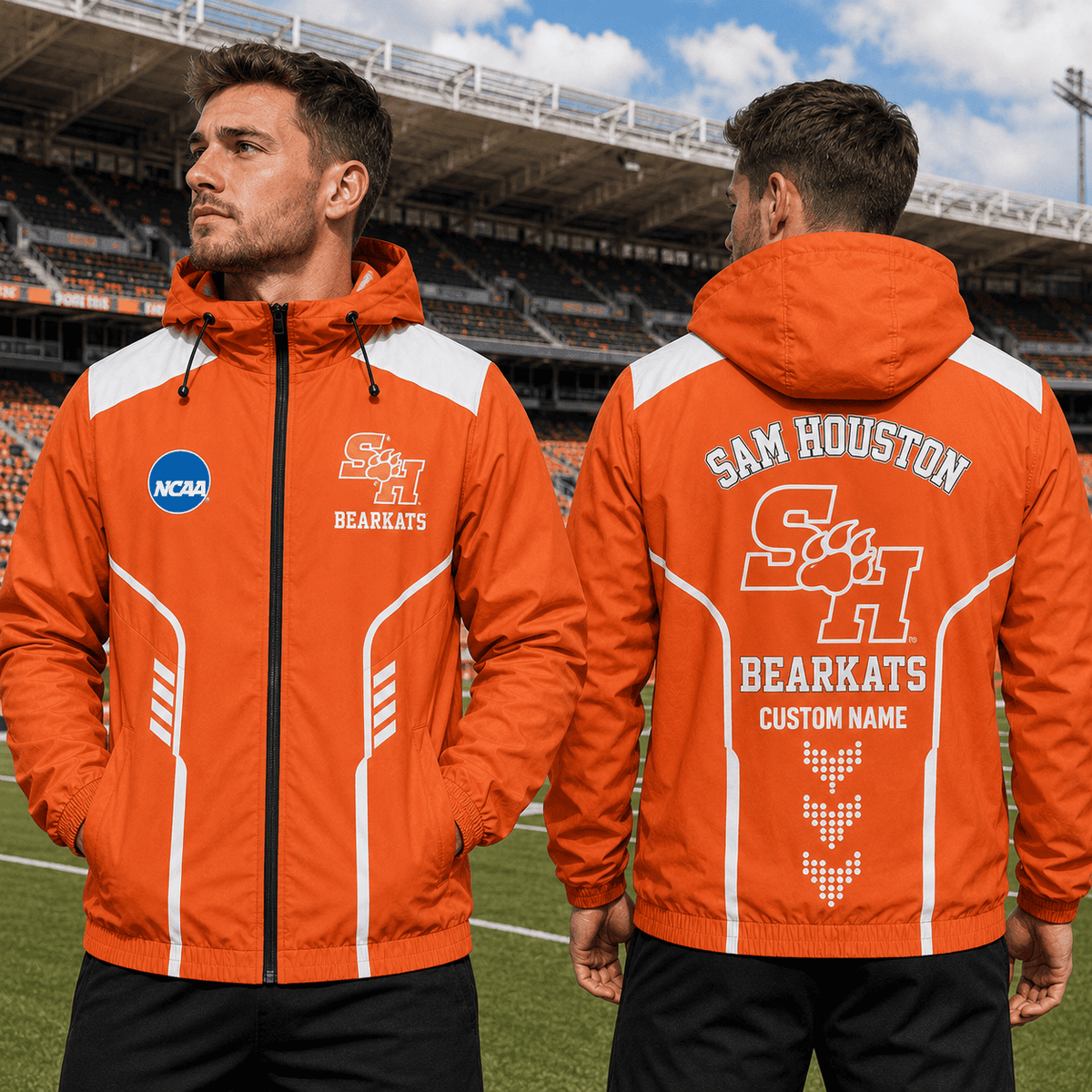 Sam Houston Bearkats TDNCAAWJ01 NCAA Personalized Outdoor Windbreaker Jacket