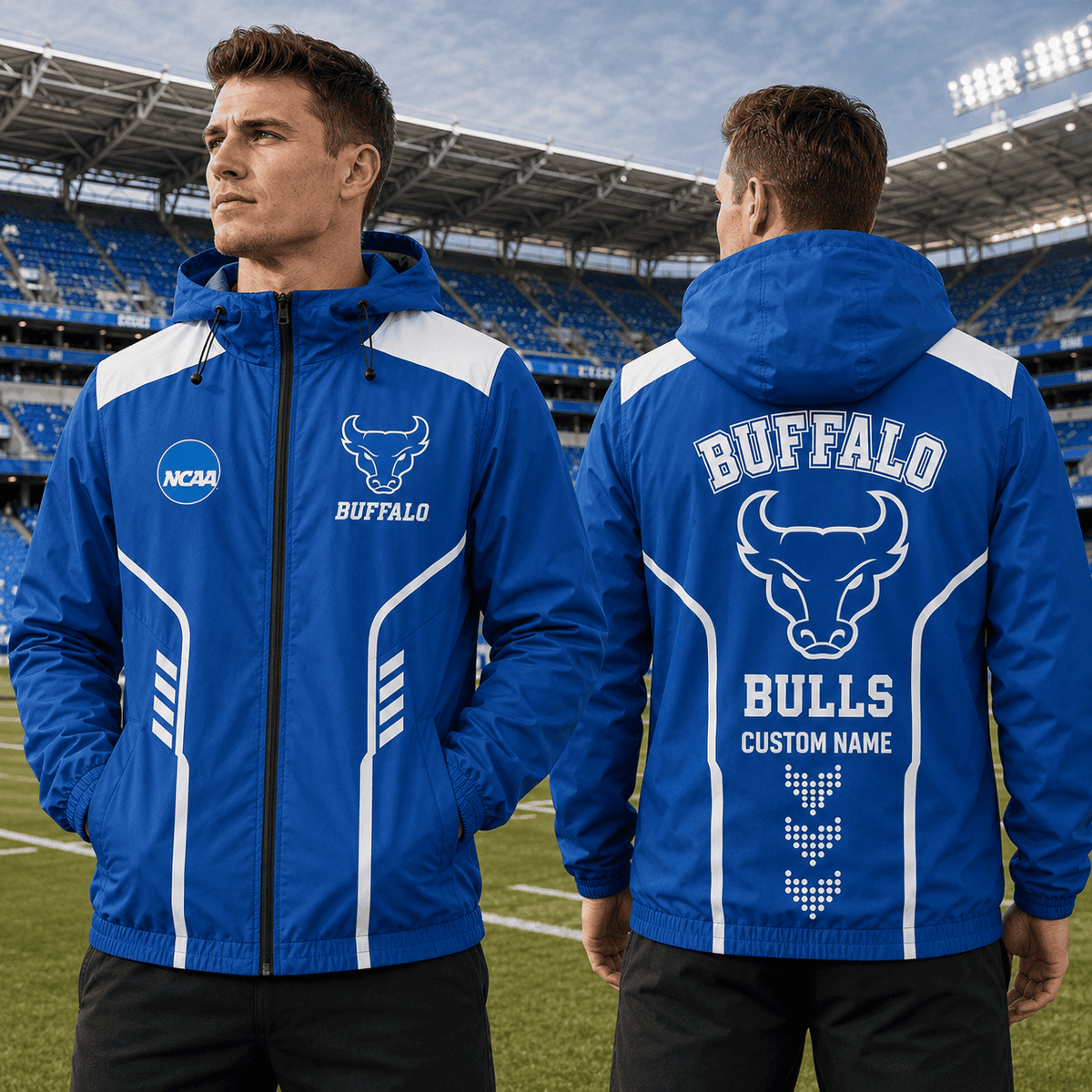 Buffalo Bulls TDNCAAWJ01 NCAA Personalized Outdoor Windbreaker Jacket