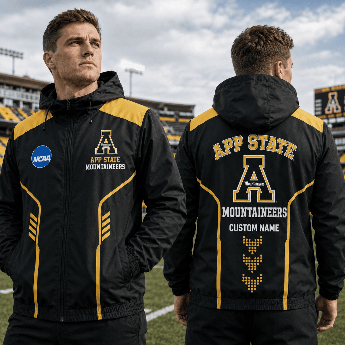 Appalachian State Mountaineers TDNCAAWJ01 NCAA Personalized Outdoor Windbreaker Jacket