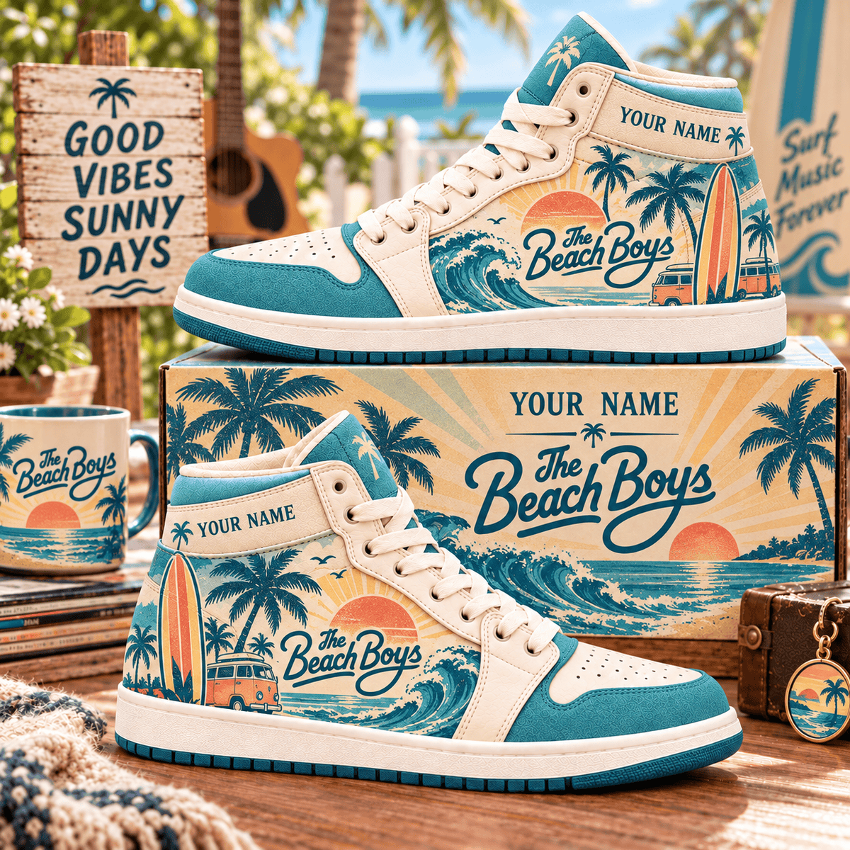 The Beach Boys PLBAND17B01 Personalized High Top Sneakers Gifts For Fan