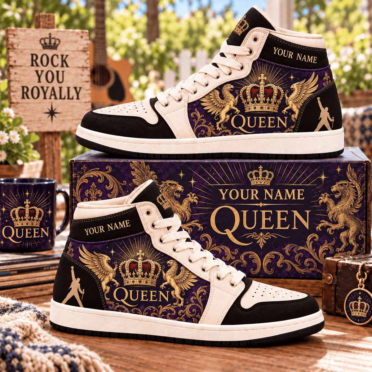 Queen PLBAND17B01 Personalized High Top Sneakers Gifts For Fan
