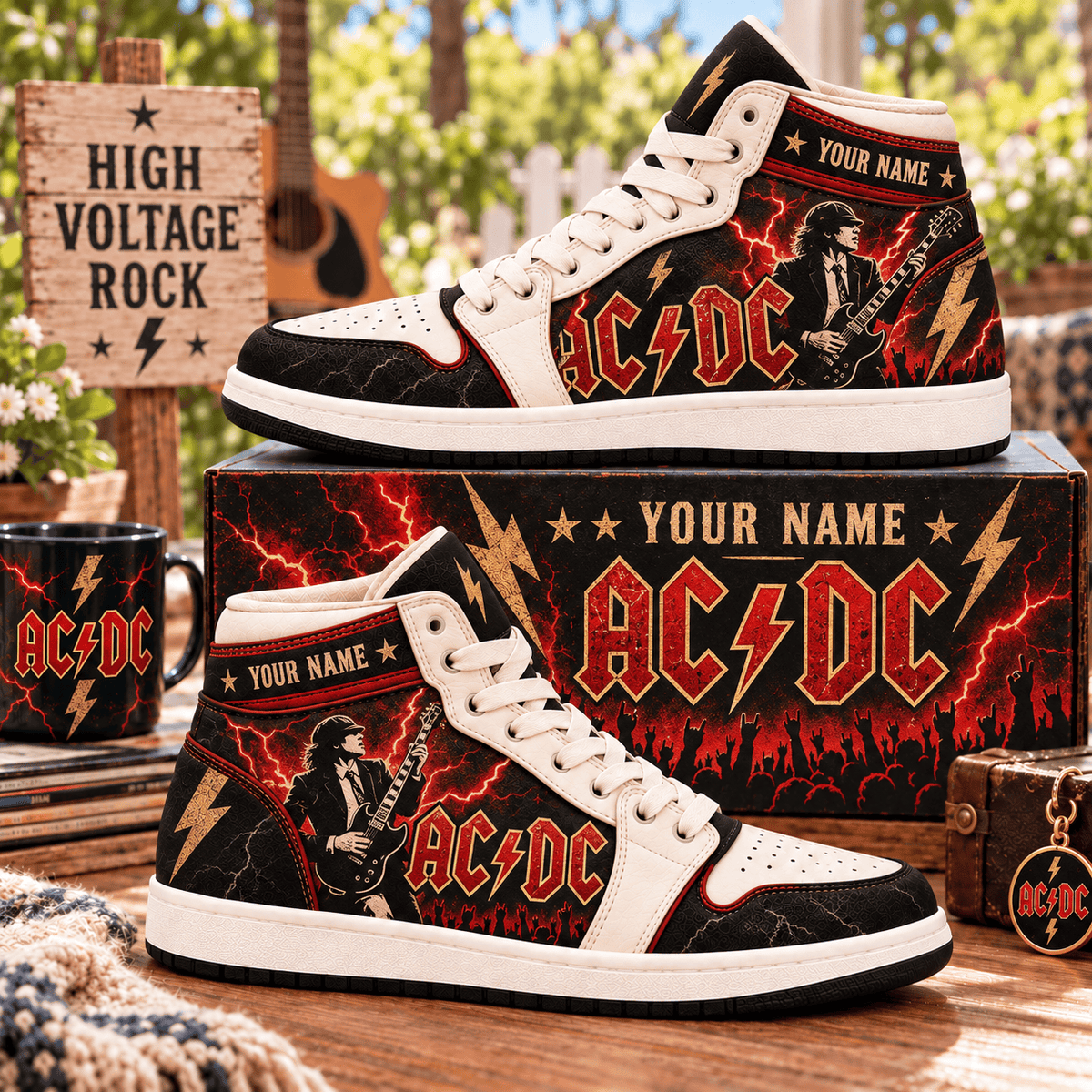 AC/DC PLBAND17B01 Personalized High Top Sneakers Gifts For Fan