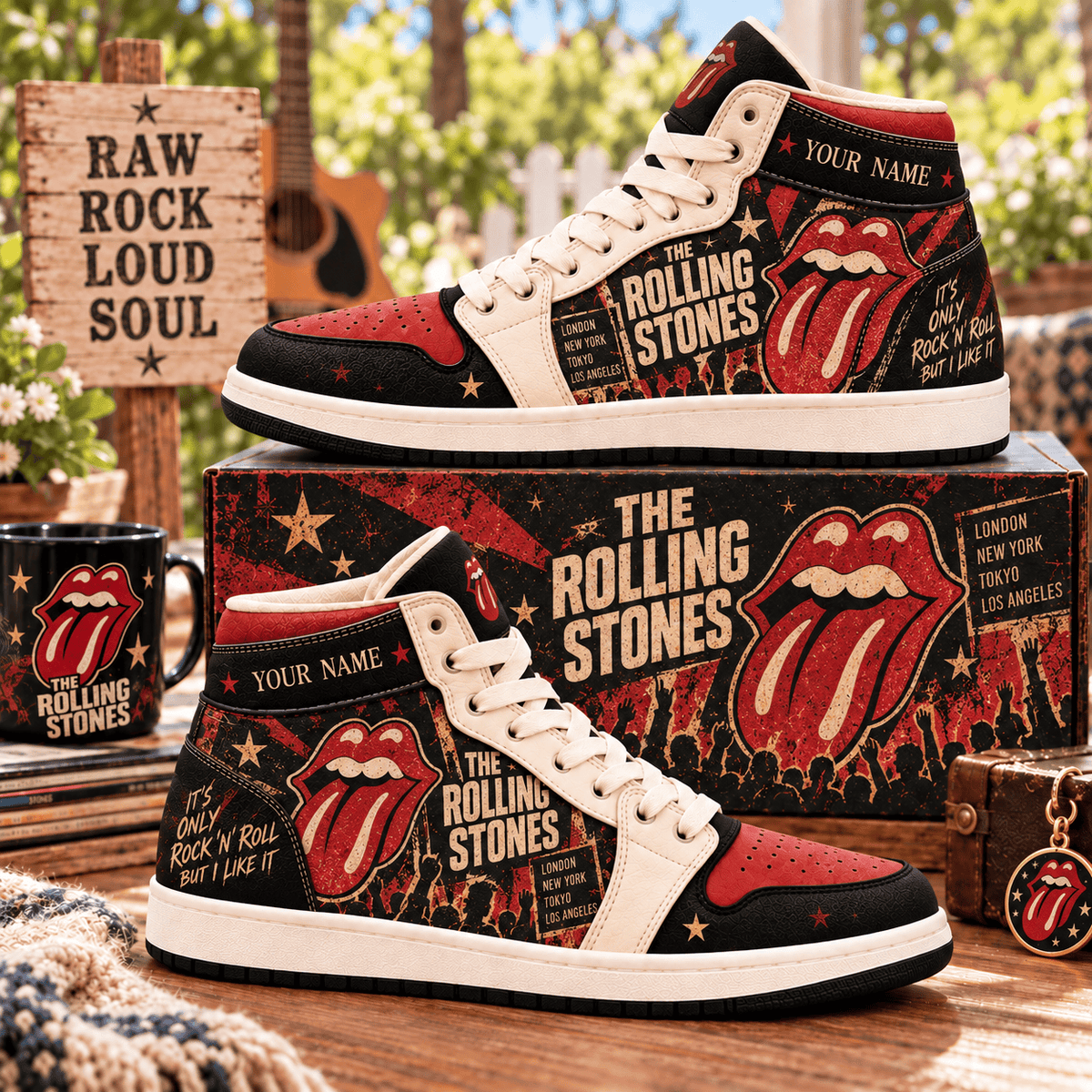 The Rolling Stones PLBAND17B01 Personalized High Top Sneakers Gifts For Fan