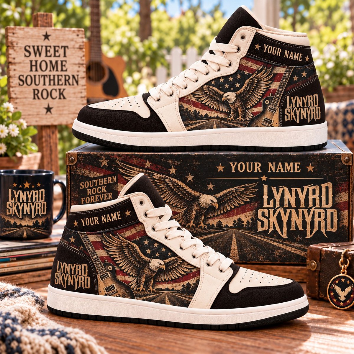 Lynyrd Skynyrd PLBAND17B01 Personalized High Top Sneakers Gifts For Fan
