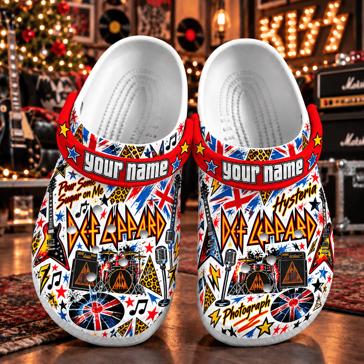 Def Leppard PLBANDF5106 Clogs Shoes Gifts For Fan