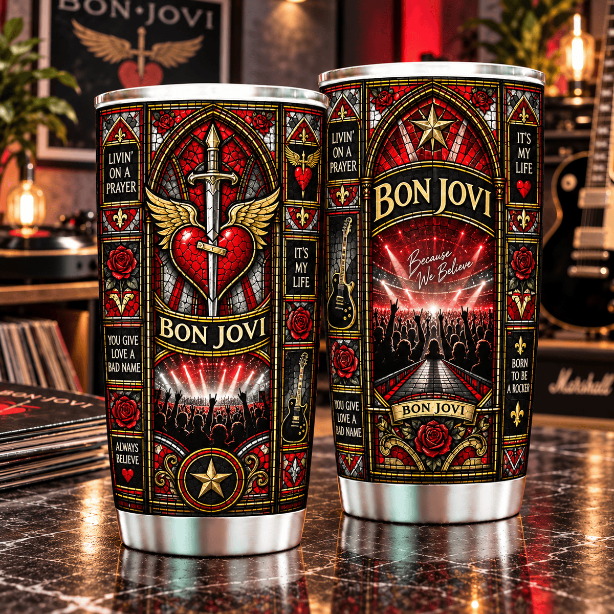 Bon Jovi Personalized Tumbler 20oz – Premium Limited Edition Gift for Men, Women