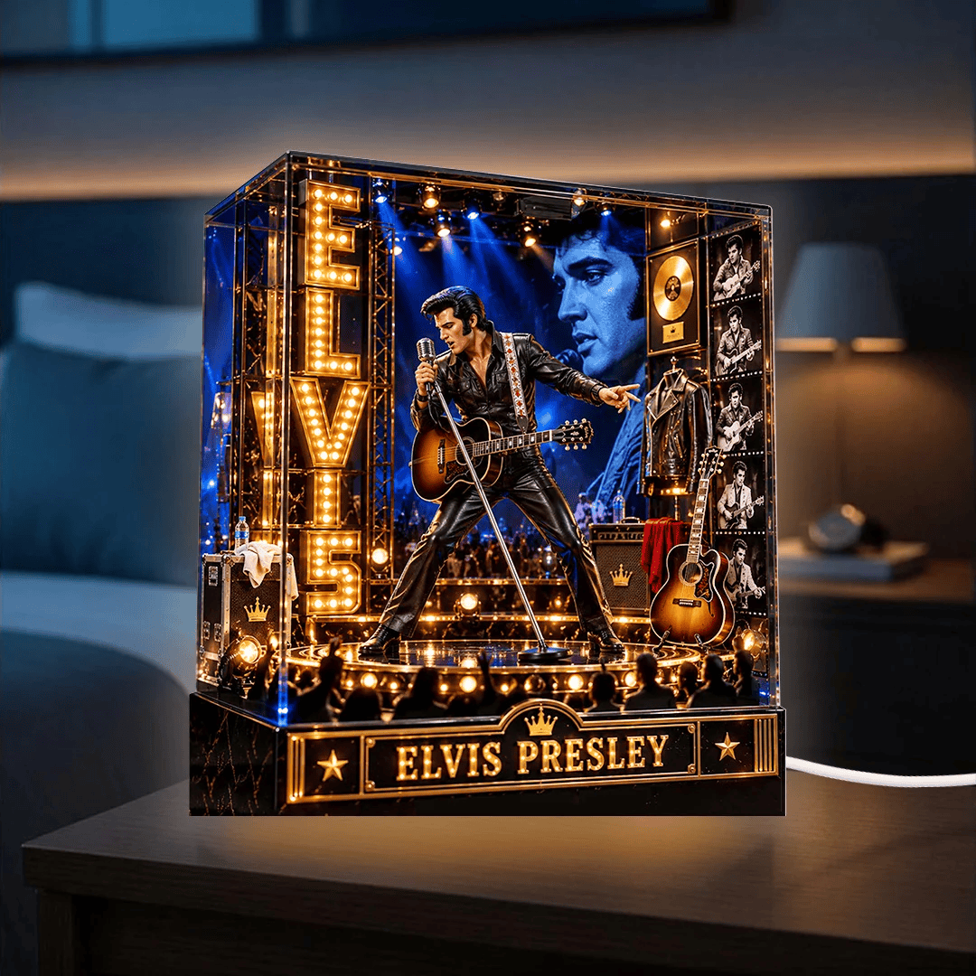 Elvis Presley Rock ’n’ Roll Stage Acrylic Block Plaque Gift for Fans
