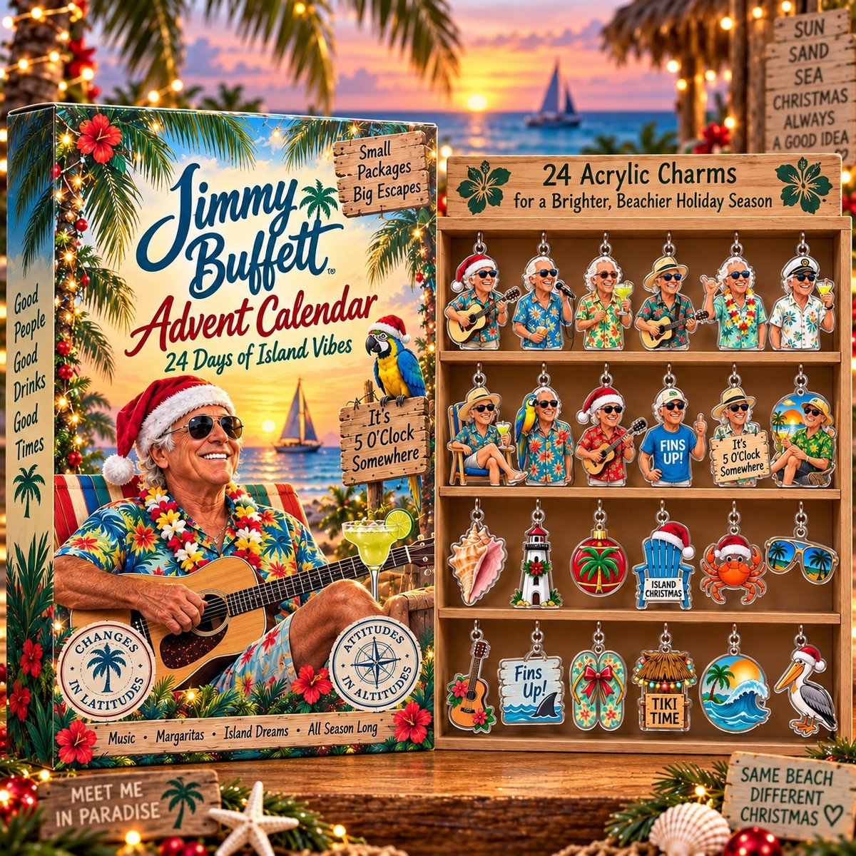 Jimmy Buffett – 24 Days of Island Vibes Christmas Acrylic Blind Box Calendar