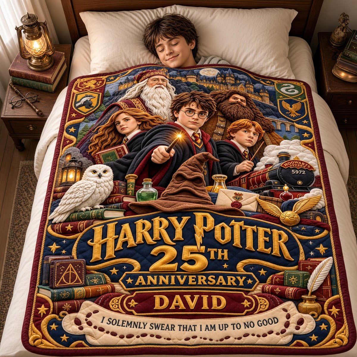 Ultra Soft Fleece Blanket – Harry Potter 25th Anniversary Personalized Throw Blanket