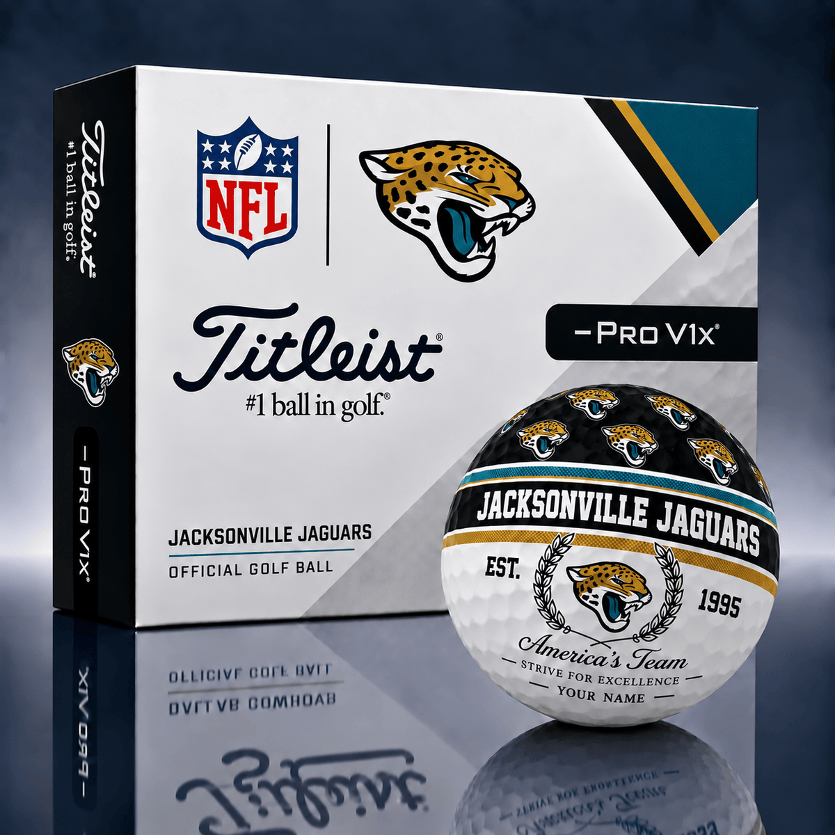Jacksonville Jaguars Personalized Golf Ball Limited Edition