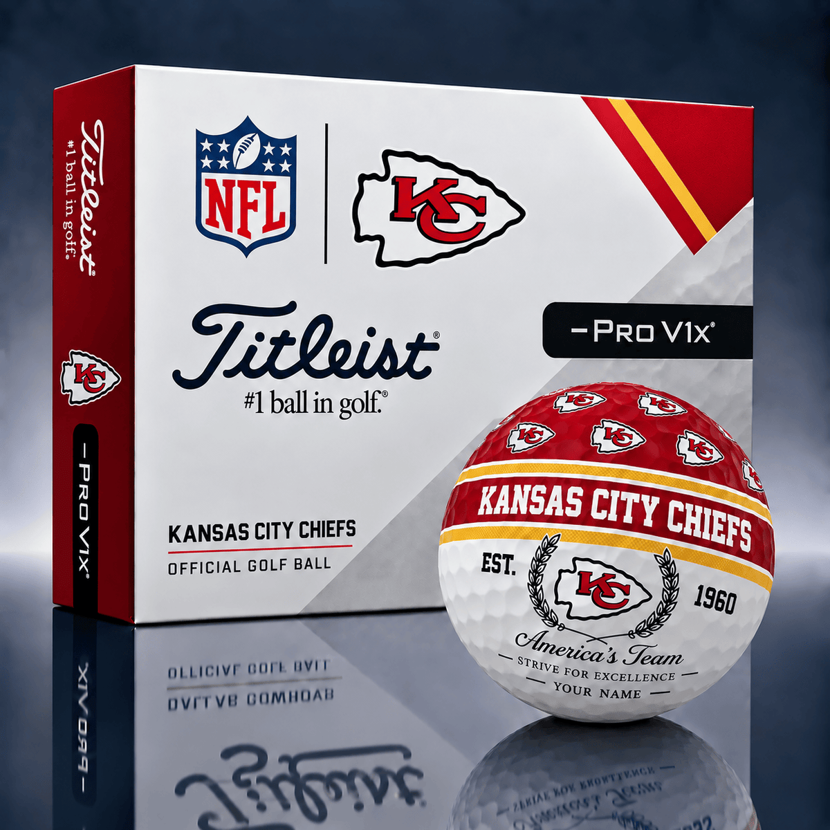 Kansas City Chiefs Personalized Golf Ball Limited Edition
