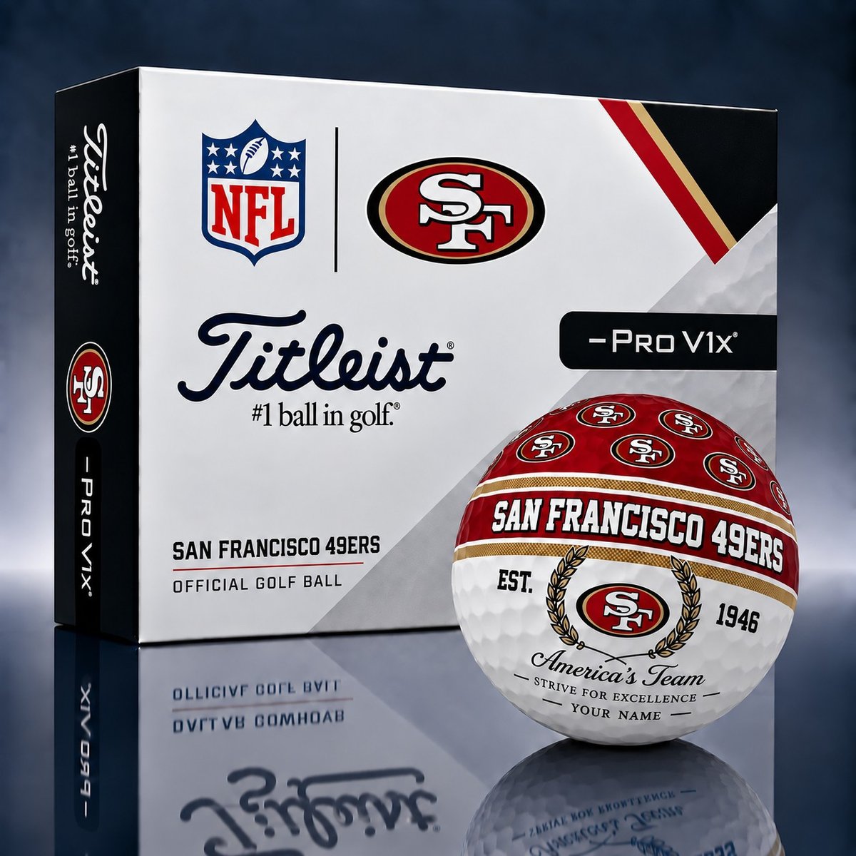 San Francisco 49ers Personalized Golf Ball Limited Edition