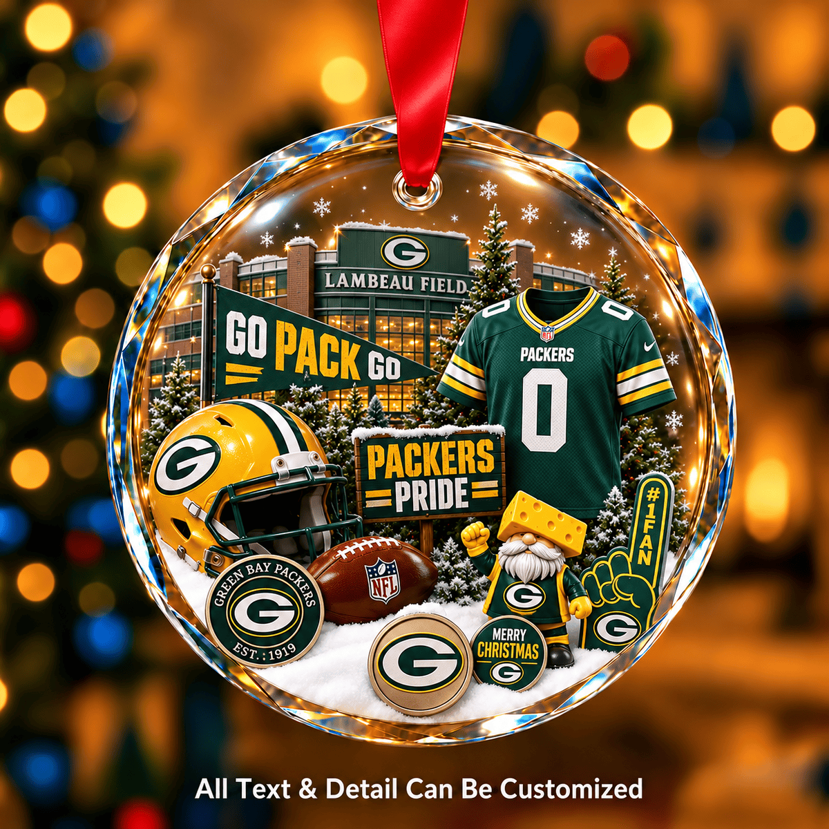 Green Bay Packers NFLxChristmas Personalized Circle Glass Ornament – Premium Limited Edition Gift for Fan